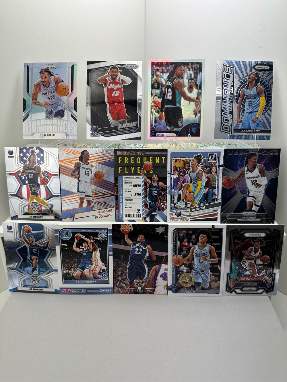 Ja Morant Grizzlies Lot of 14 w/Jaylen Wells, Rudy Gay and a Zach Edey Rookie